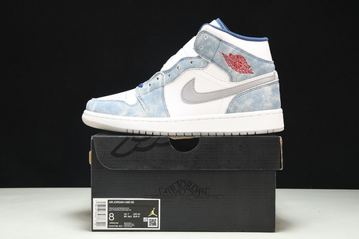jordan 1 mid french blue fire red - dn3706-401