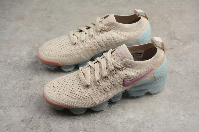 nike air vapormax flyknit 2.0 particle beige/smokey mauve womens 942843-203