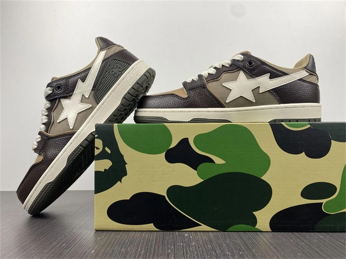 A Bathing Ape Bape SK8 Sta Brown Ivory Bold 5318