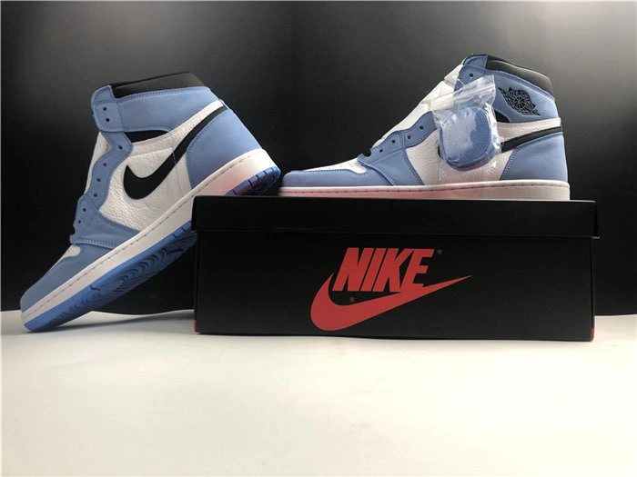 Jordan1 White University Blue Black 555088- Durable 3604