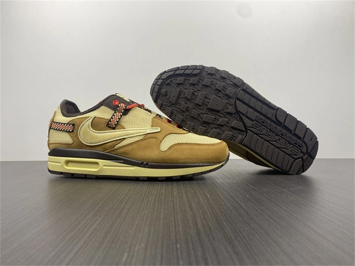WaterResistant Nike Air Max 1 Travis Scott Cactus Jack Wheat Lemon Drop 5200