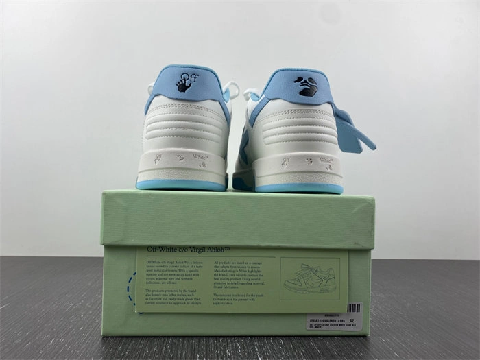 HighPerformance OFF-WHITE Out Of Office OOO 30 MM Low Tops White Light Blue OMIA189C99LEA 3106